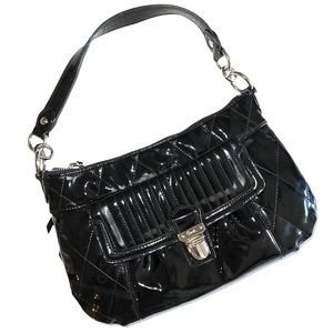 Coach Black Patent Leather Small Mini Clutch Handbag Bag Clutch Glam